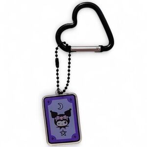 🎀3/$25🎀 Sanrio Purple Kuromi Tarot Card Keychain with Heart Clip